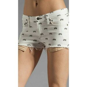 RAG & BONE Mila Motorcycle Print Cut-Off Jean Shorts | 27